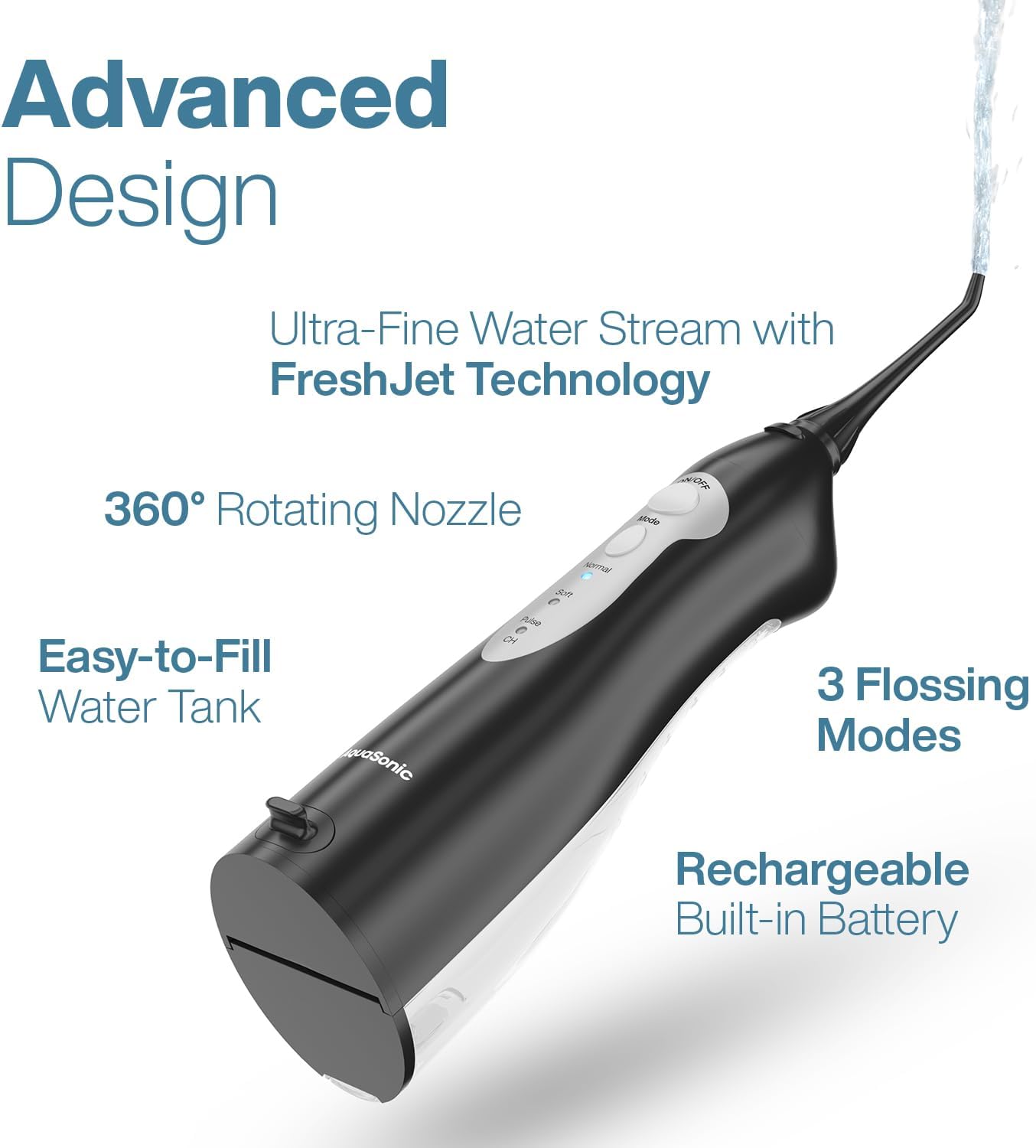 Detalle de AquaSonic Water Flosser review: cordless, rechargeable, braces-friendly dental irrigation