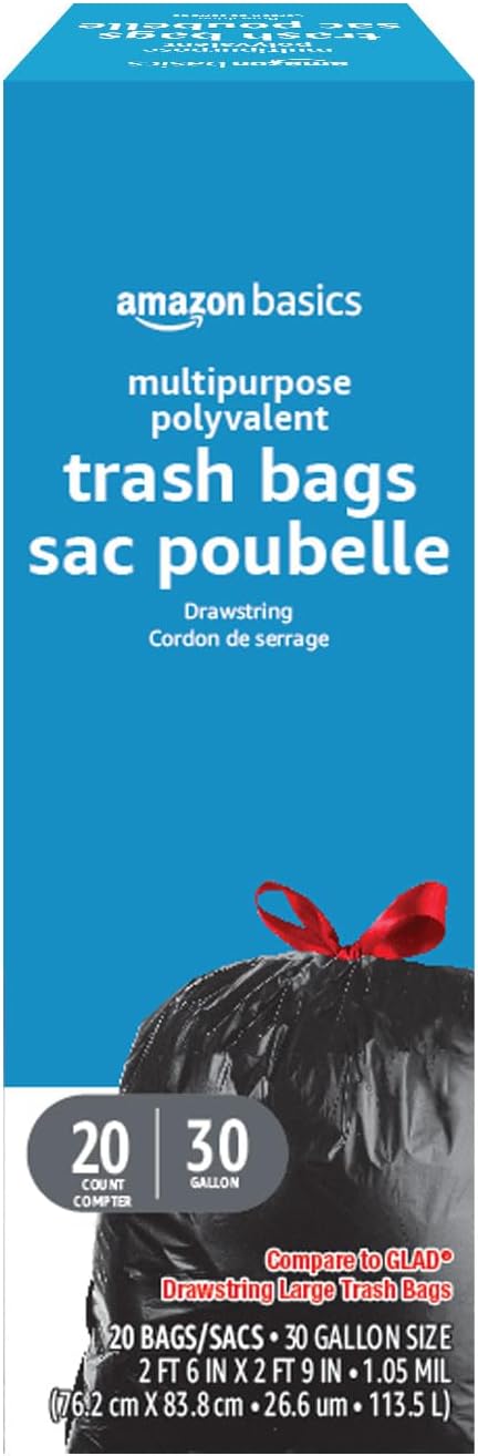 Thumbnail 6 de Amazon Basics 30-Gallon Drawstring Trash Bags