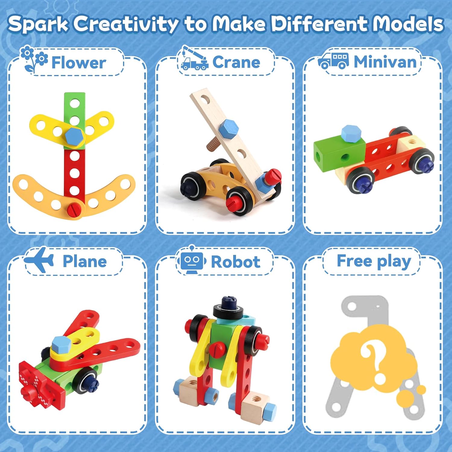 Thumbnail 4 de Kids Tool Set Wooden 47‑Piece Kit
