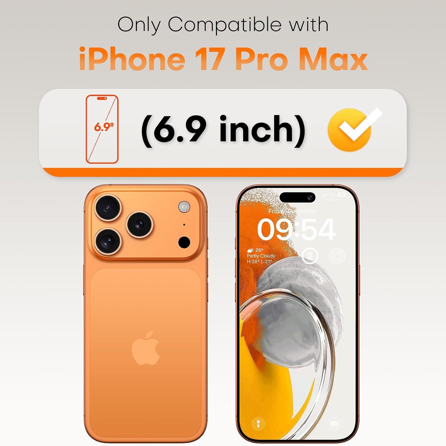 Detalle de TOCOL 2 Pack Privacy Screen Protector for iPhone 17 Pro Max (6.9-Inch) – 25° Anti-Spy, 9H+ Tempered Glass