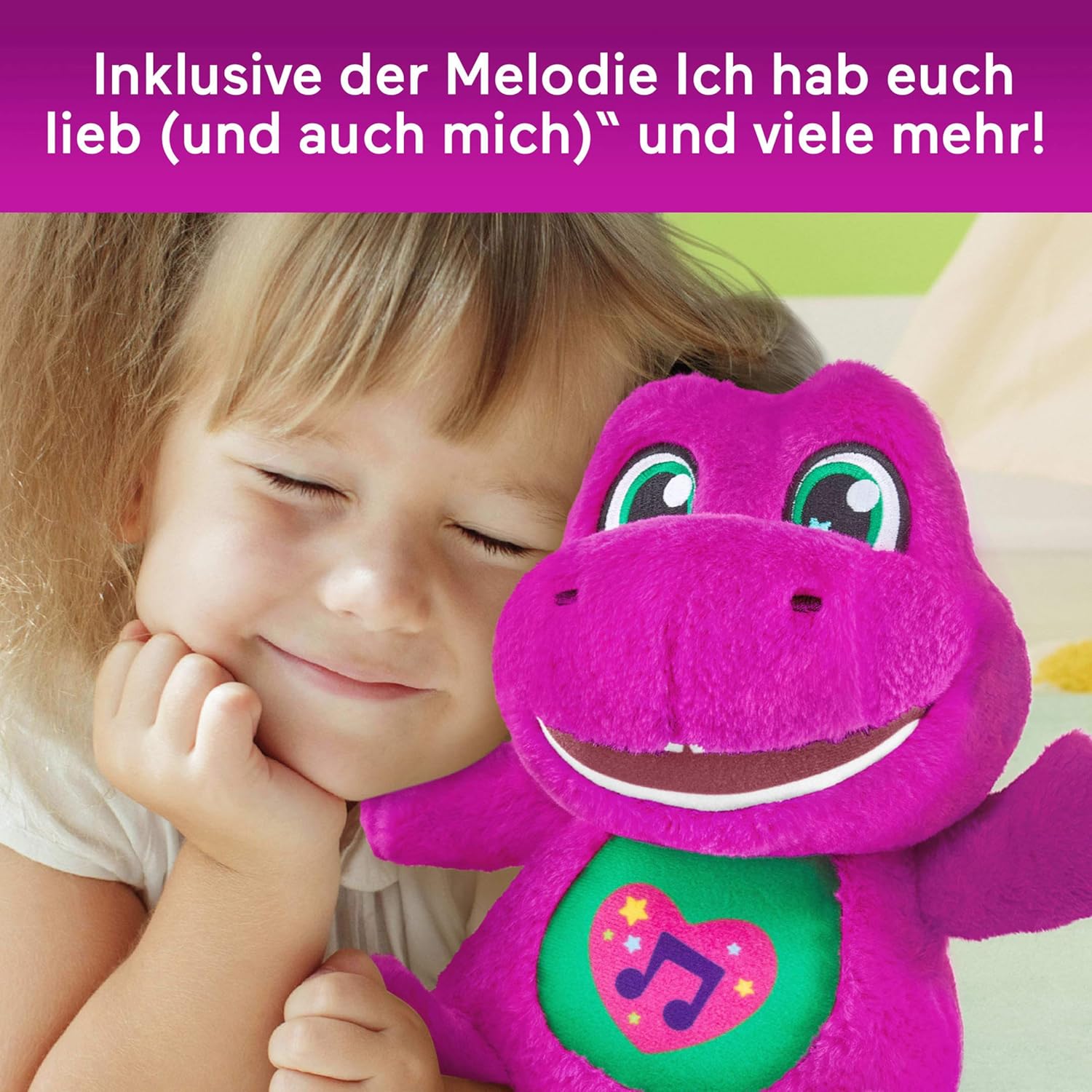 Detalle de Mattel Barney – Barneys Sänger, Plüsch 25 cm mit Geräuschen (JGT51)