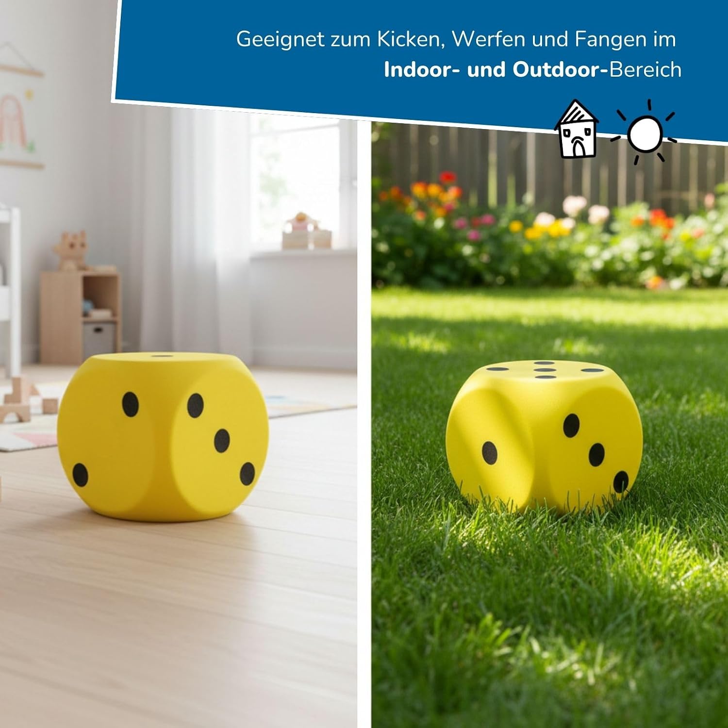 Detalle 2 de alldoro 63106 schuimkubus, geel, zacht schuim van 15 cm