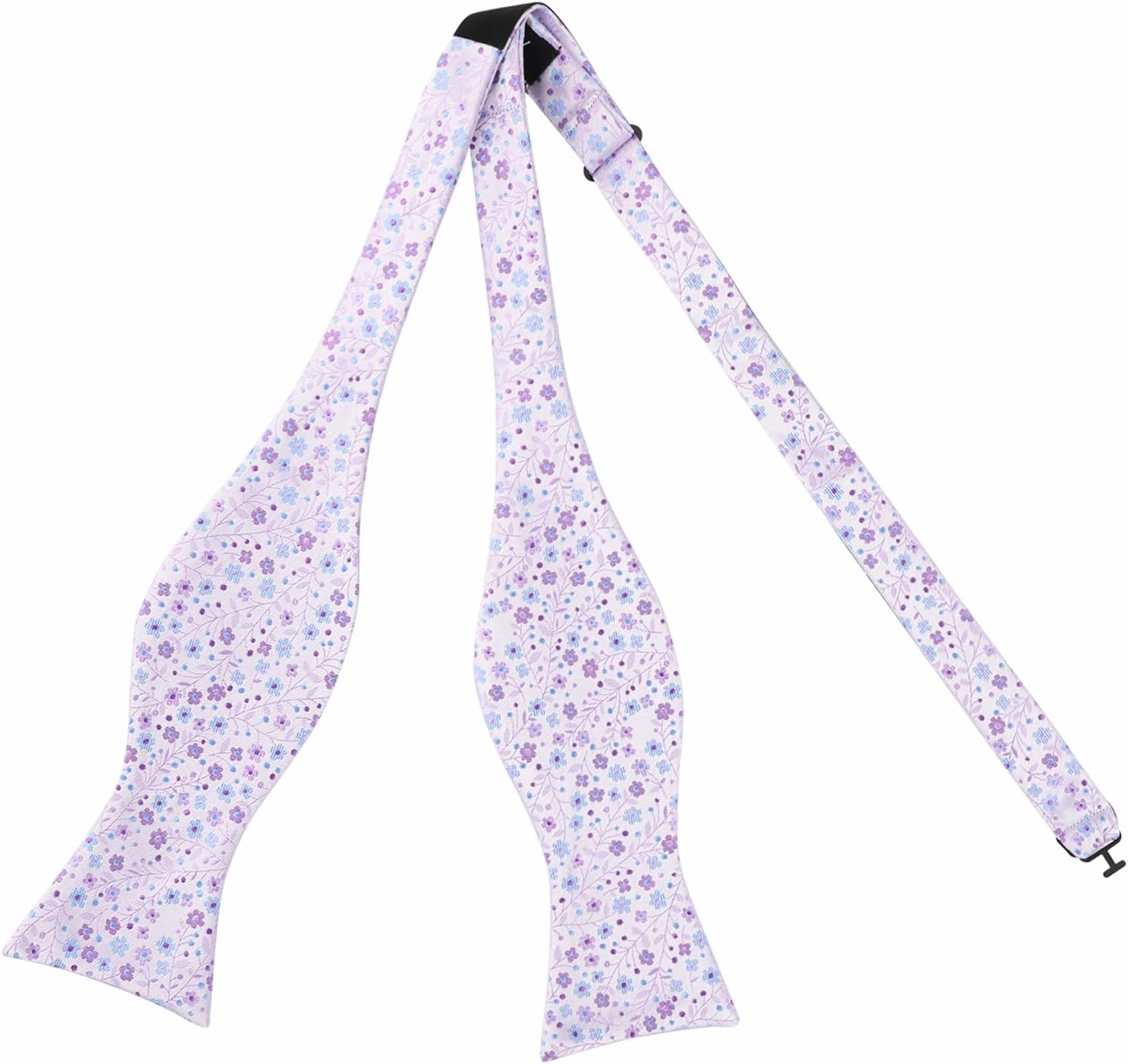 Detalle de Alizeal Men’s Floral Self-Tied Bow Tie and Pocket Square Set