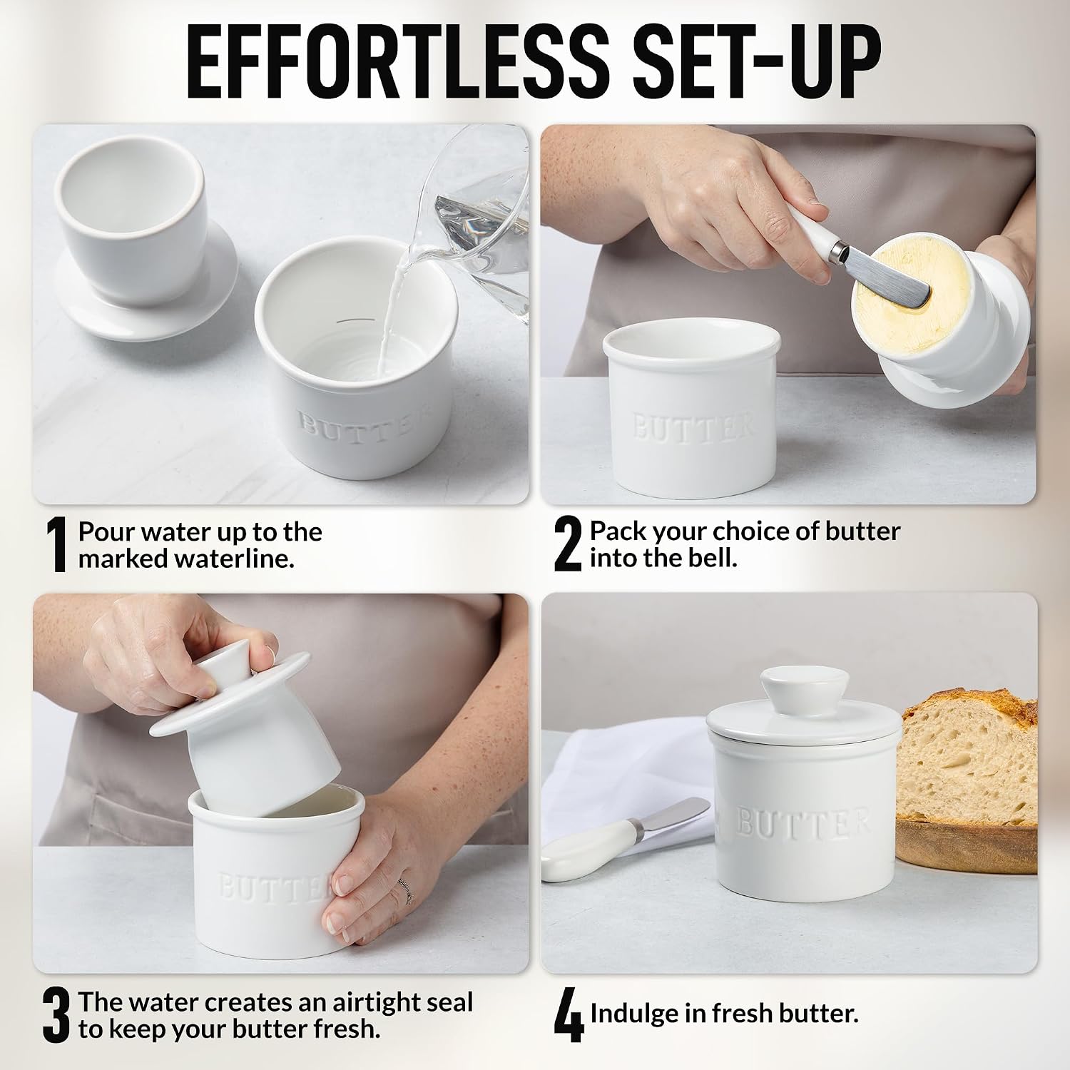 Thumbnail 4 de Zulay Bell Shaped Butter Crock with Lid