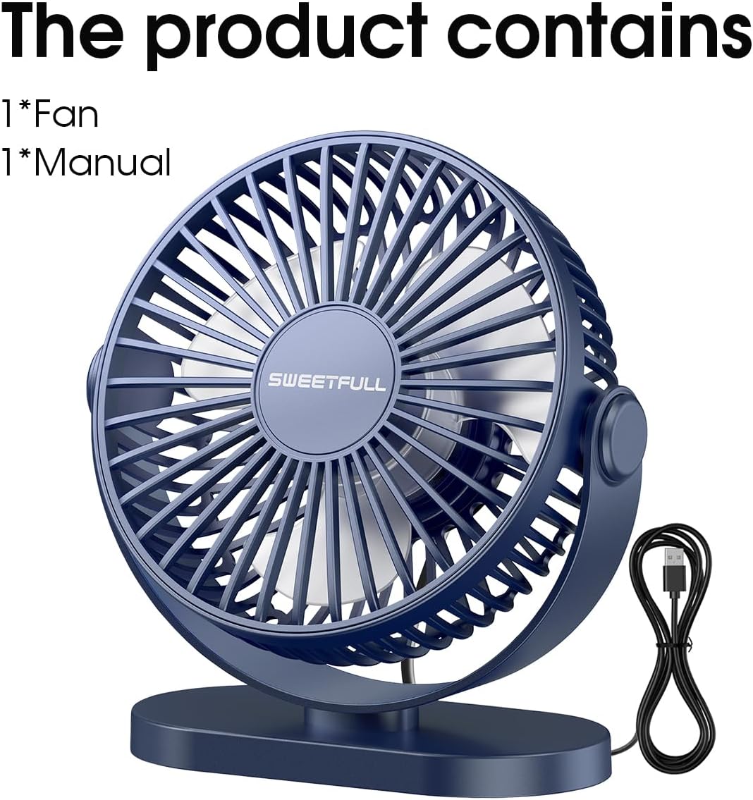 Thumbnail 6 de LULUWA Mini Ventilatore da Scrivania USB: compatto, silenzioso e regolabile