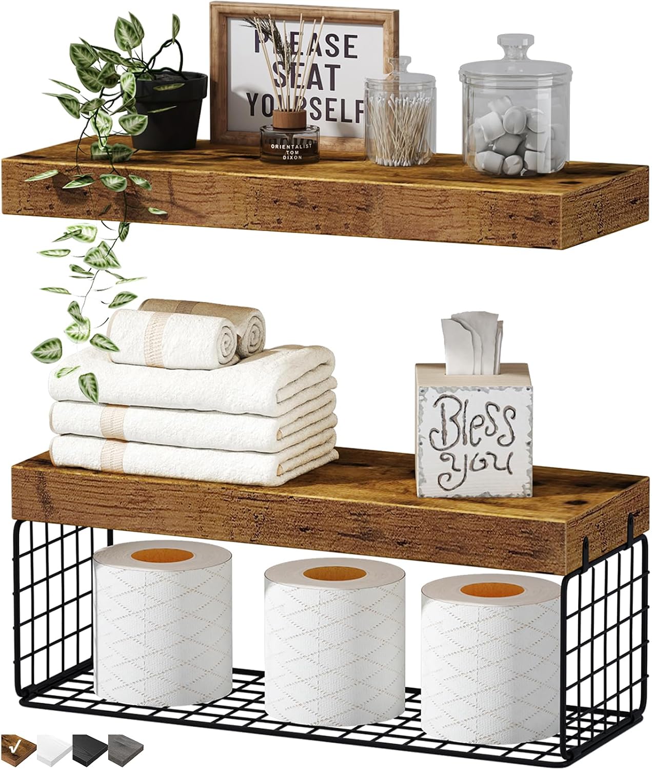Detalle de QEEIG Bathroom Shelves, 15.7-Inch