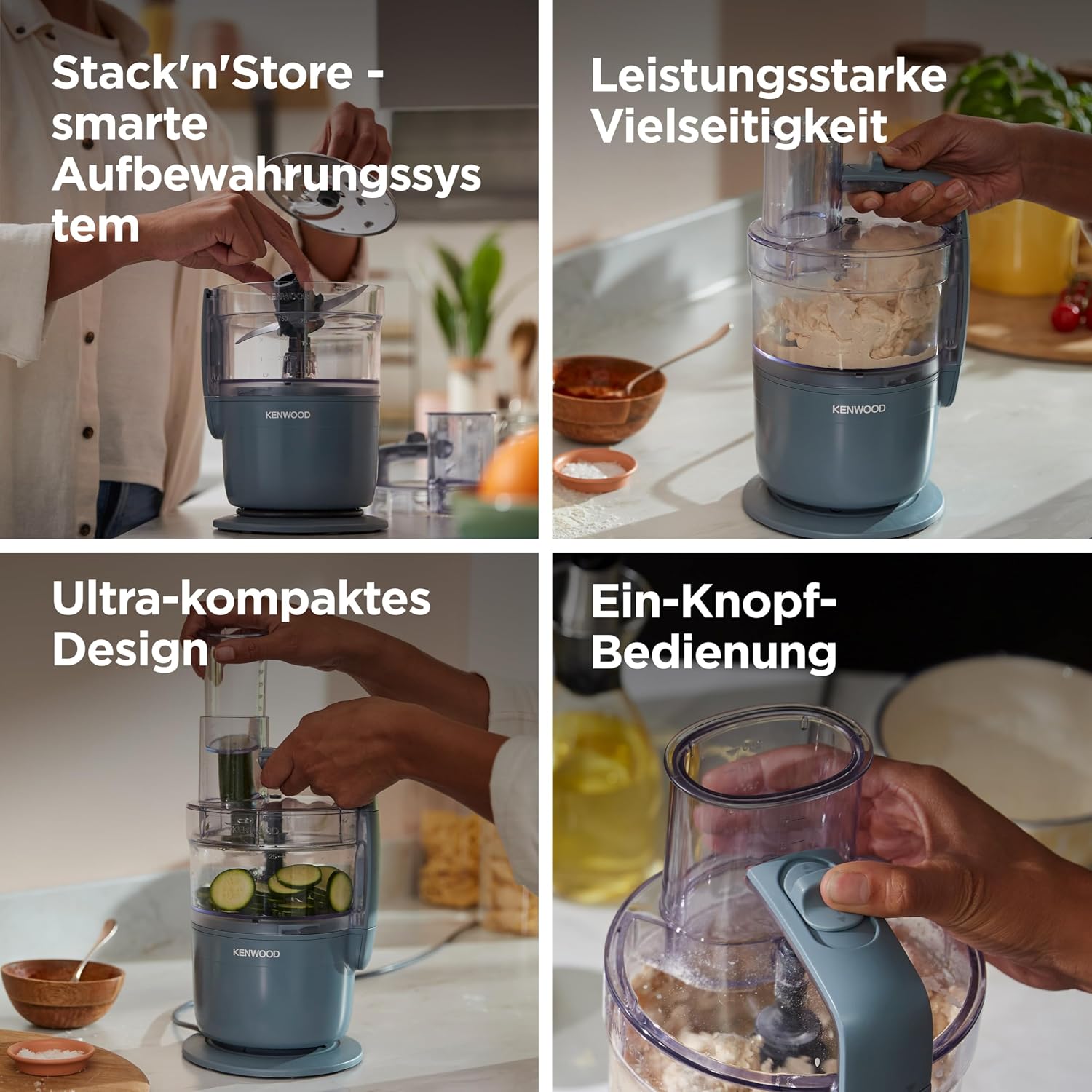 Detalle 2 de Kenwood MultiPro Compact FDP23.130GY – Kompakte Küchenmaschine mit Express Serve und Edelstahlmesser