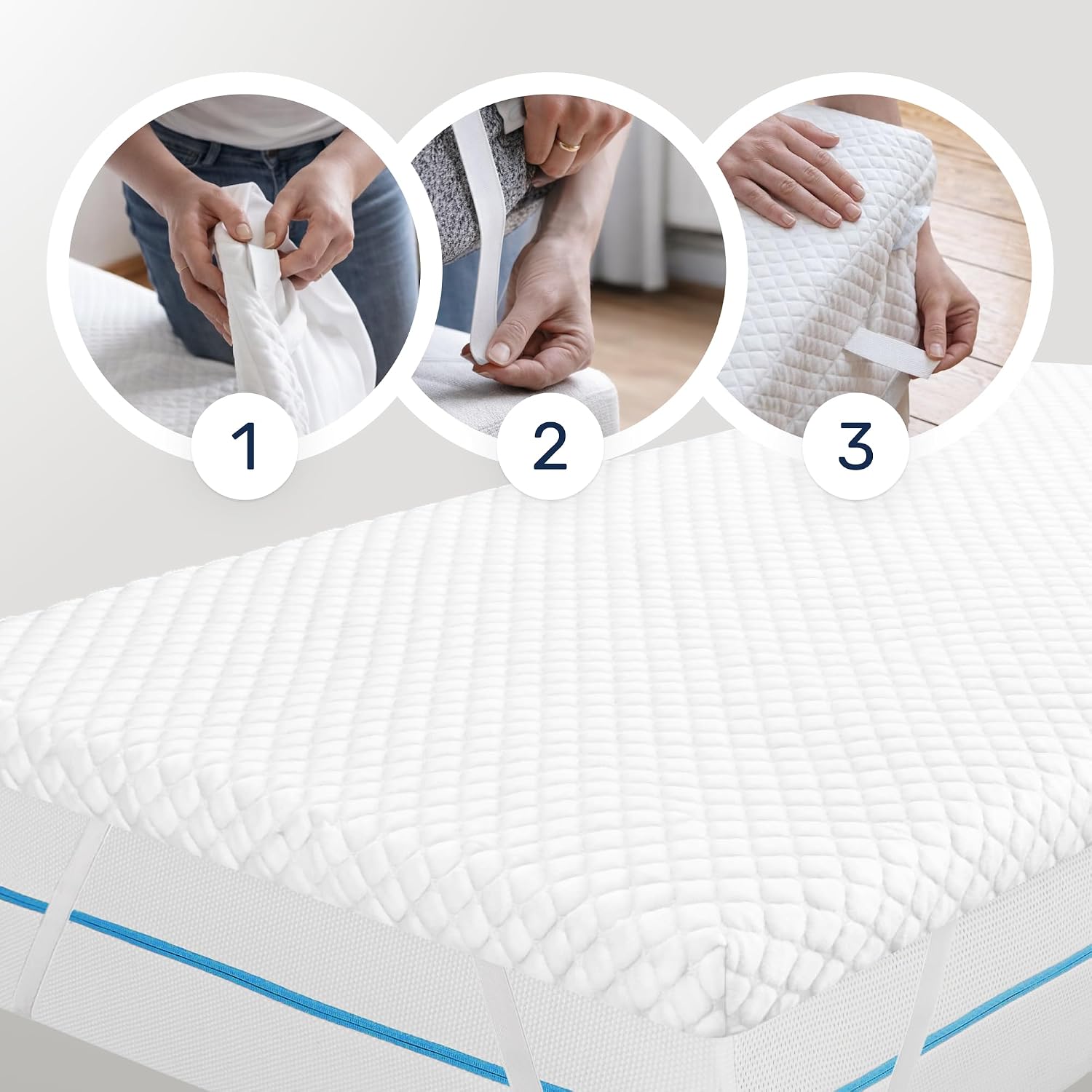 Detalle de Coprimaterasso Dailydream 140x200 cm – Schiuma a memoria di forma 9 cm, Edizione Pure XL
