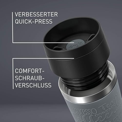 Thumbnail 6 de Emsa N20205 Travel Mug Classic Isolierbecher, 0,36 l, Edelstahl, dunkelgrau