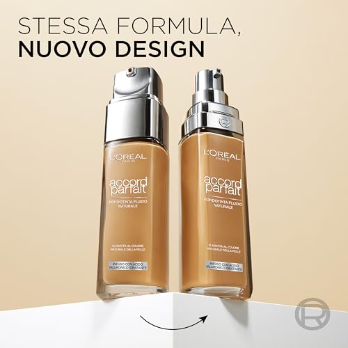 Detalle de L'Oréal Paris Fondotinta Liquido Accord Parfait 3R/C Rose Beige 30 ml — incarnato uniforme e illuminato