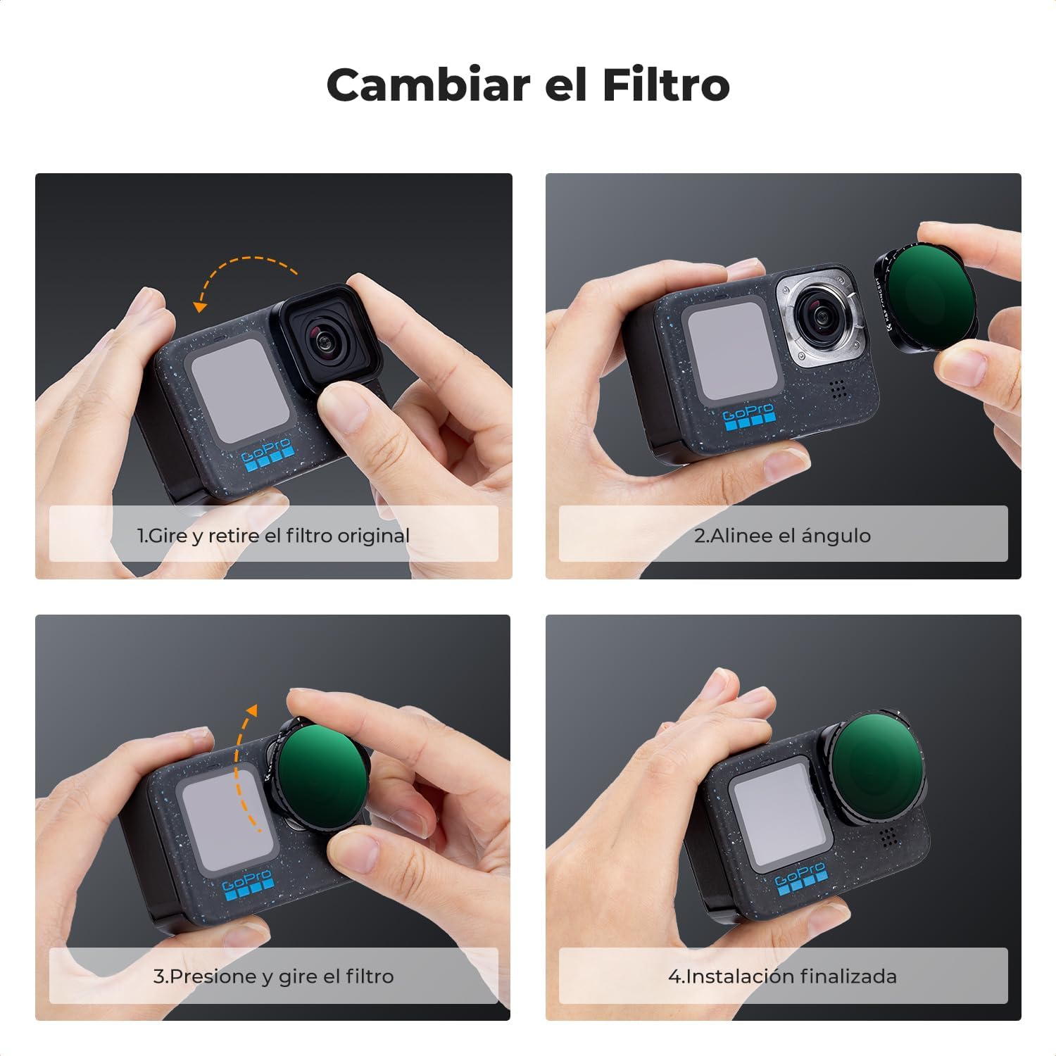 Thumbnail 5 de K&F Concept Variable ND2-32 filtro ND para GoPro 28 capas