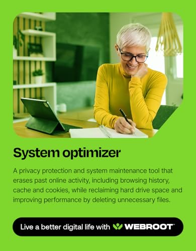 Detalle de Webroot Internet Security Complete (5 Devices, 1 Year) — Lightweight, Cloud-Driven Antivirus with Password Manager