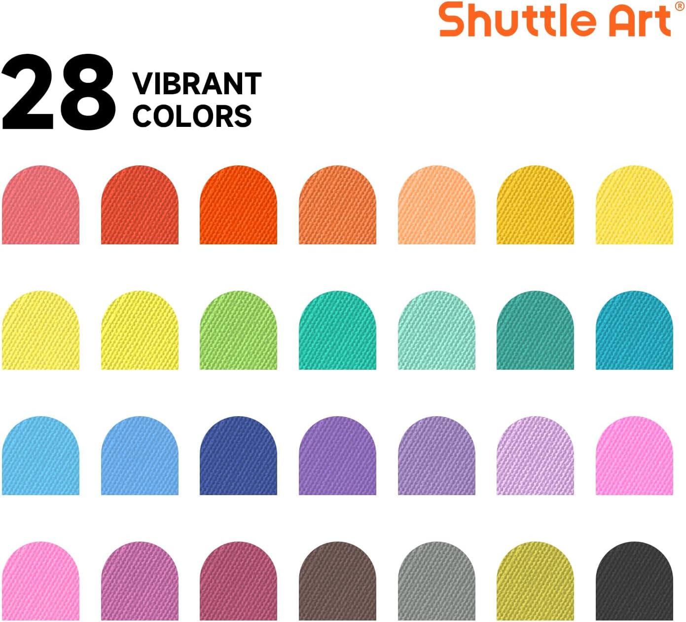 Detalle 2 de Shuttle Art Fabric Pens: 28 Colours Fine Tip Permanent Markers for Clothes, Shoes and More