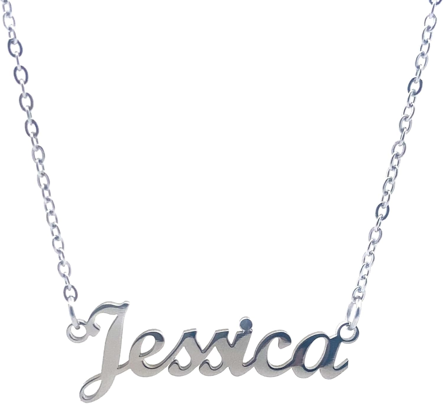 Detalle de Collana Donna Nome Personalizzato in Acciaio Inox Anallergico – Made in Italy, Finitura Lucida