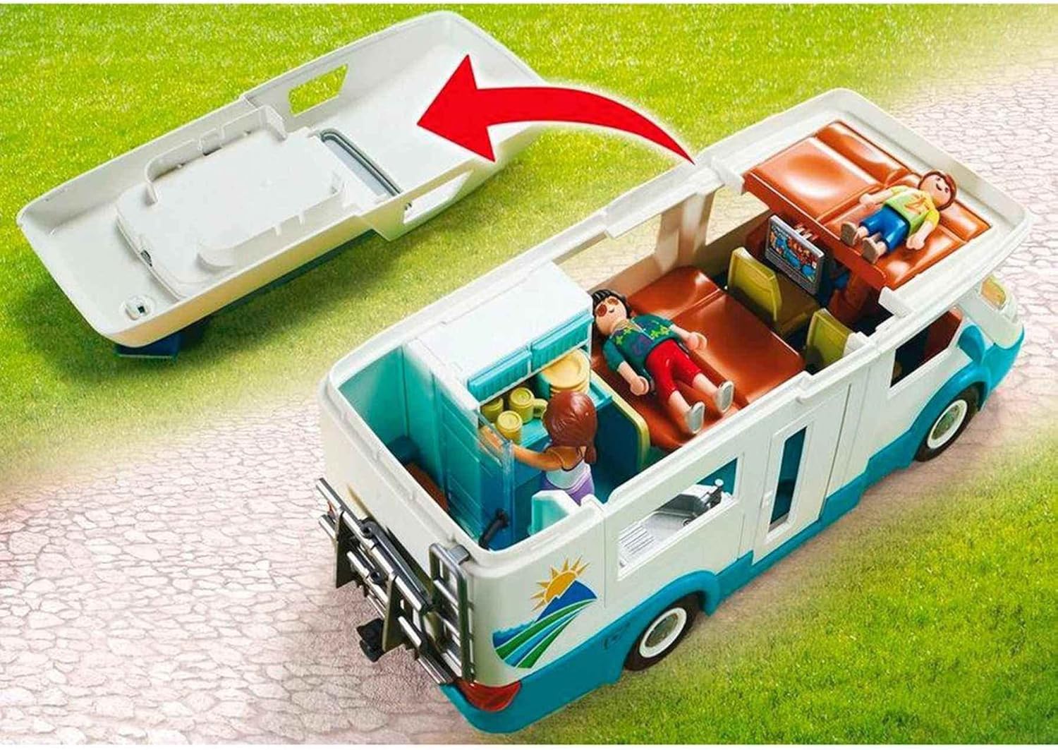 Detalle 2 de PLAYMOBIL 70088 Familien-Wohnmobil für Camping