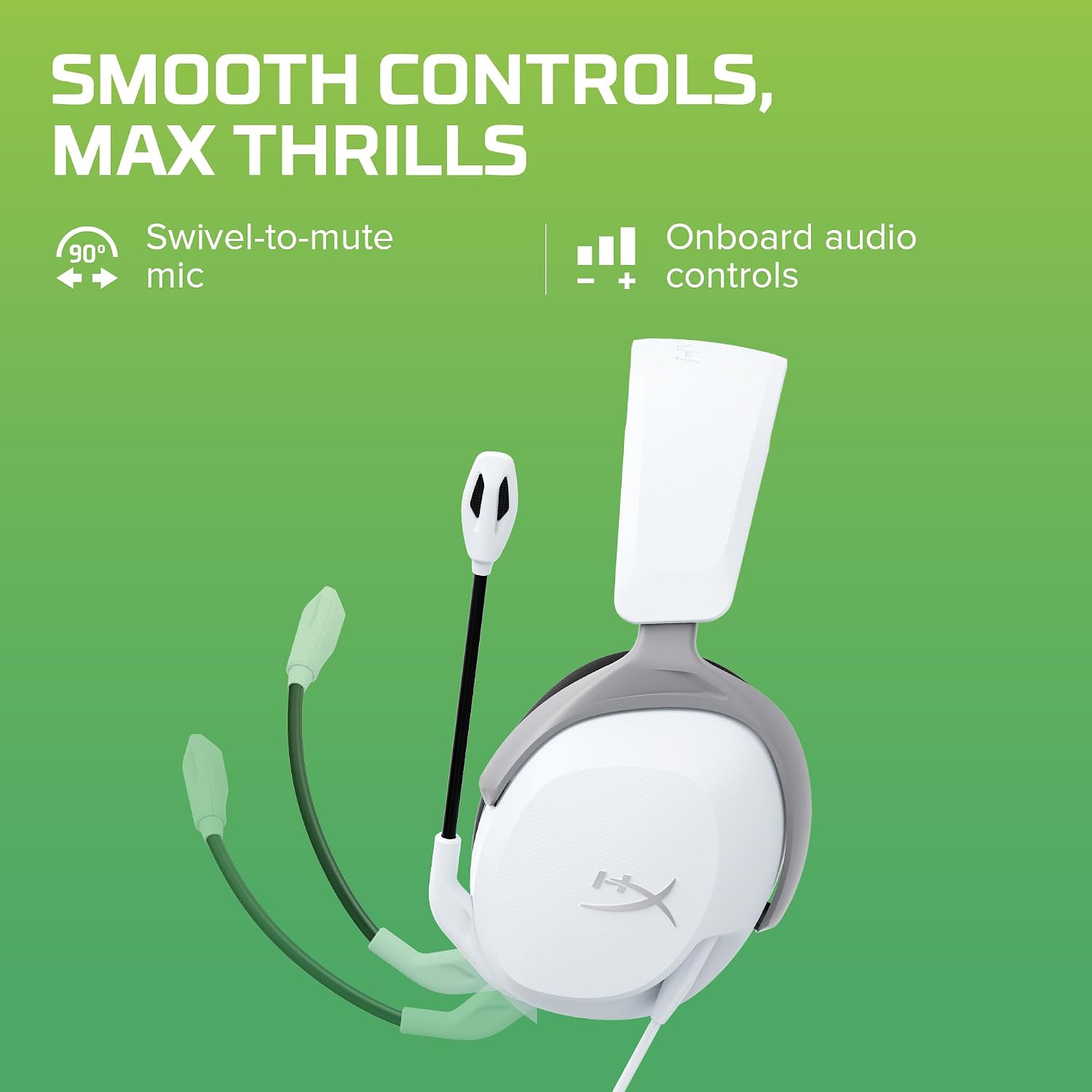Detalle 2 de HyperX CloudX Stinger II Core: cuffie gaming con microfono e cavo 3,5 mm per Xbox (bianco)