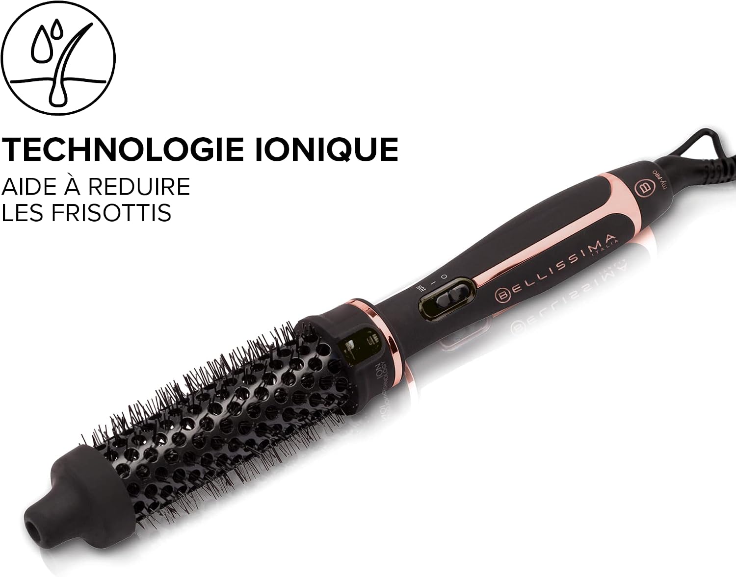Detalle 1 de Bellissima My Pro Magic Style Brush P2 30 – Brosse Soufflante ionique, céramique et multi-voltage