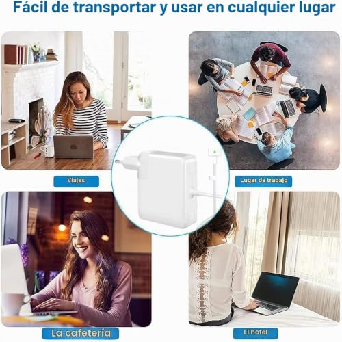 Detalle de Cargador MacBook Air 45W con T-Tip de GwcLy para MacBook Air 11" y 13" (2012–2017) – A1435/A1436/A1465/A1466