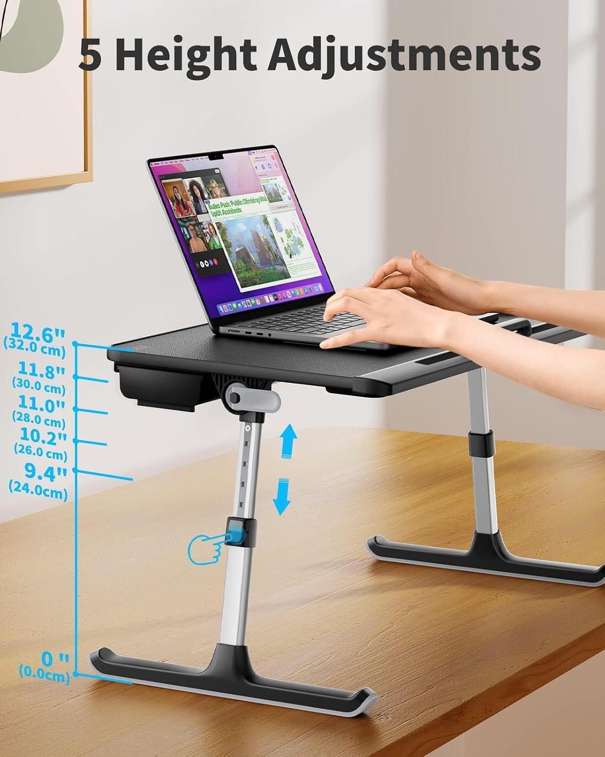Detalle de SAIJI Laptop Bed Table 23.6×12.6in lap desk