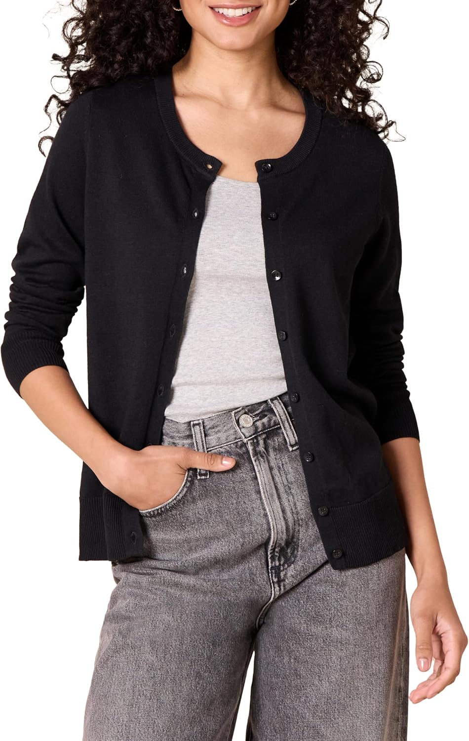 Detalle 2 de Amazon Essentials Women's Lightweight Crewneck Cardigan Sweater