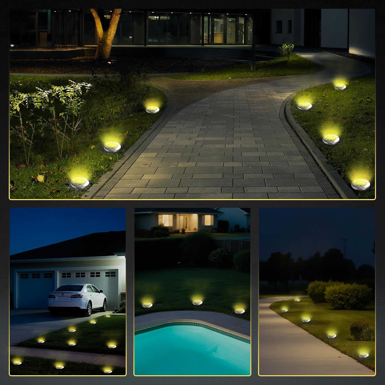 Detalle 2 de SLWOO Solar Lights Outdoor Garden – 8 Pack Ground Lights