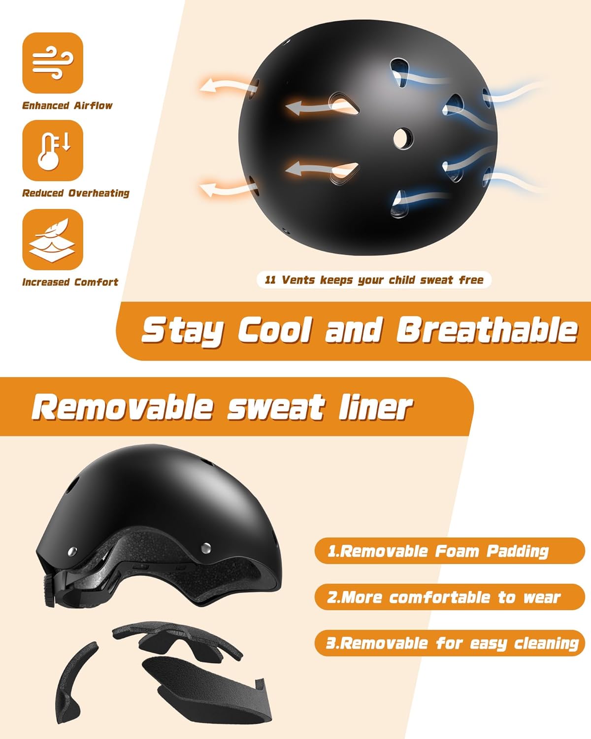 Thumbnail 3 de Kids Bike Helmet Set with Adjustable Helmet, Pads & Wrist Guards (Ages 2–14)