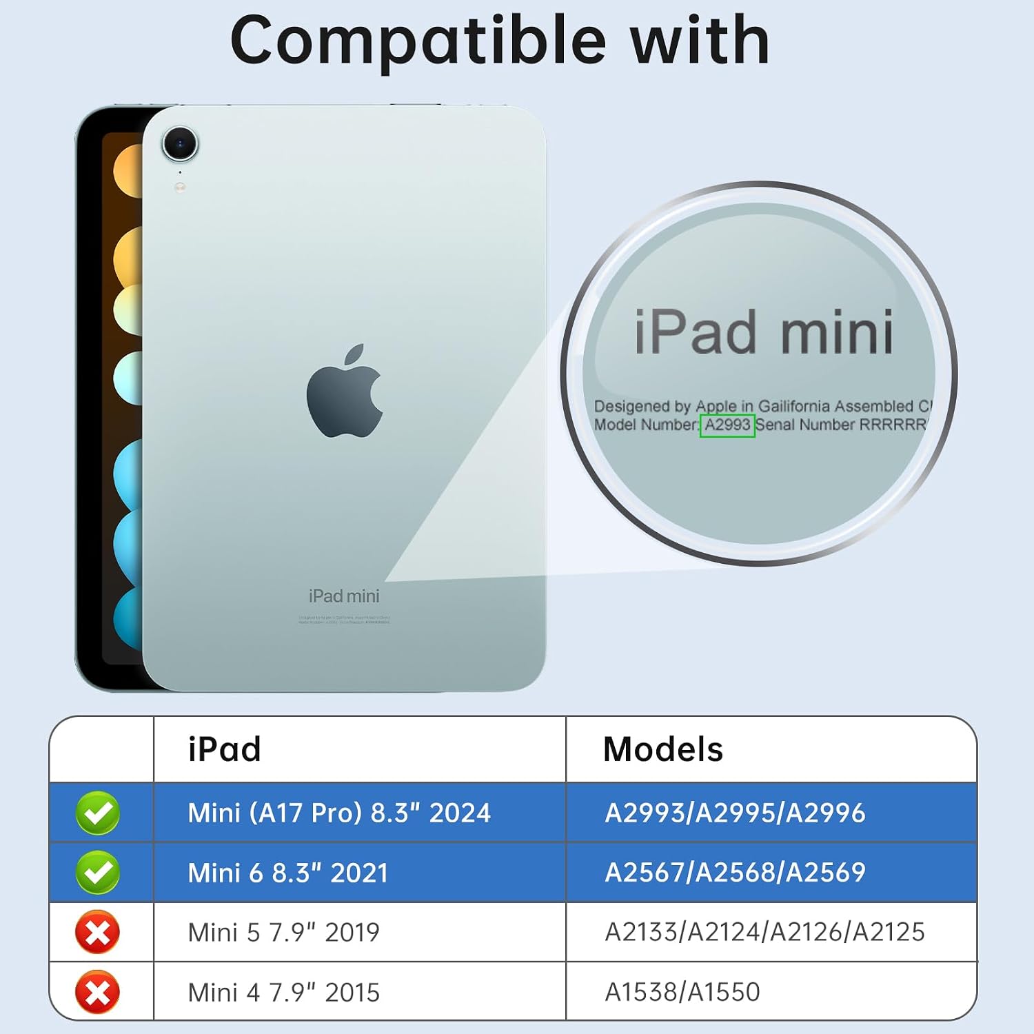 Detalle de MoKo iPad mini Case for 7th/6th Gen, Pencil Holder, Agave Green
