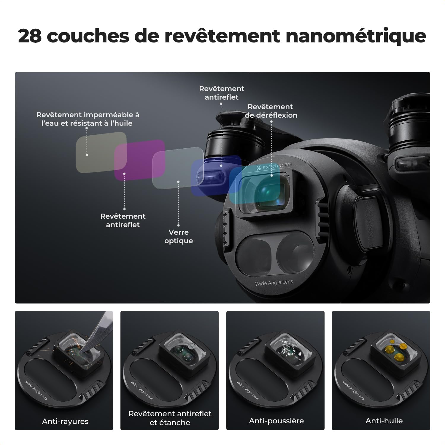 Detalle 2 de K&F CONCEPT Objectif Grand Angle 108°