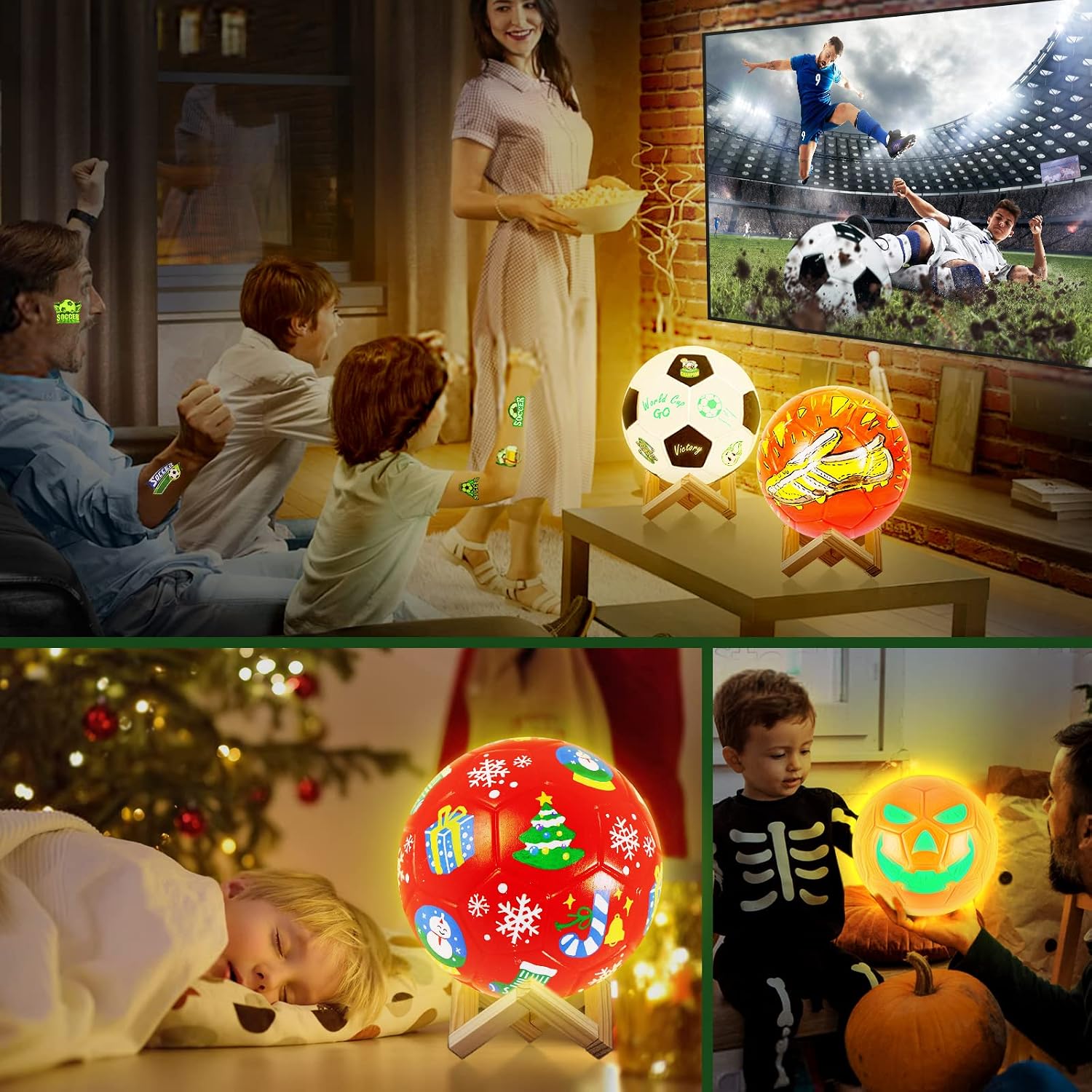 Detalle de Paint Your Own Football Lamp Kit: Creative DIY Night Light for Kids