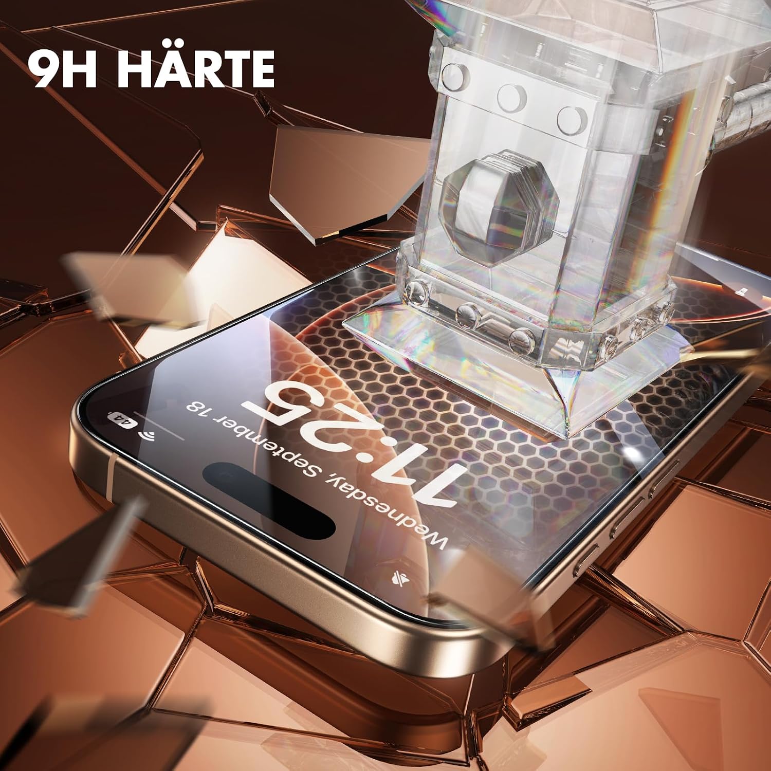 Detalle de UNBREAKcable Bildschirmschutz für iPhone 16 Pro – 3er Pack, bruchsicheres HD-Glas, Vollständiger Schutz