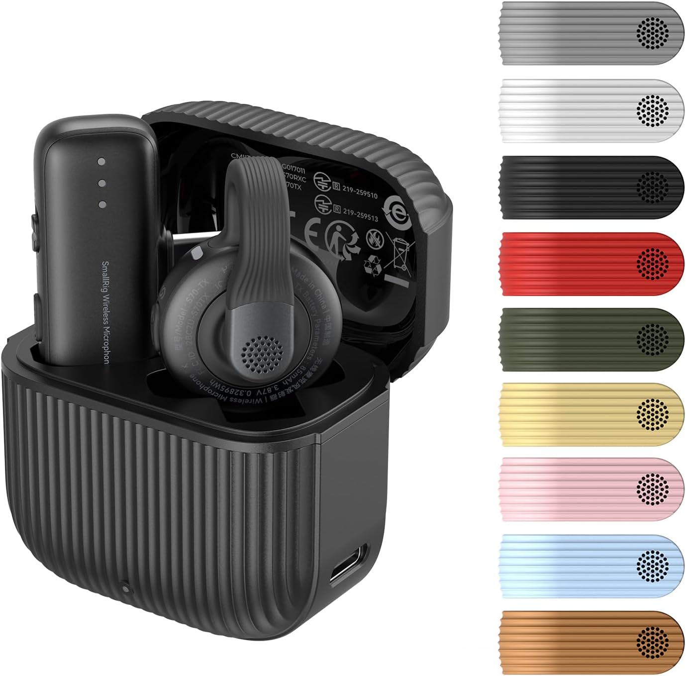 Detalle de SMALLRIG S70-C1 6546 trådlös mikrofon med USB-C, 9 EQ-lägen och mikrofonöverdrag