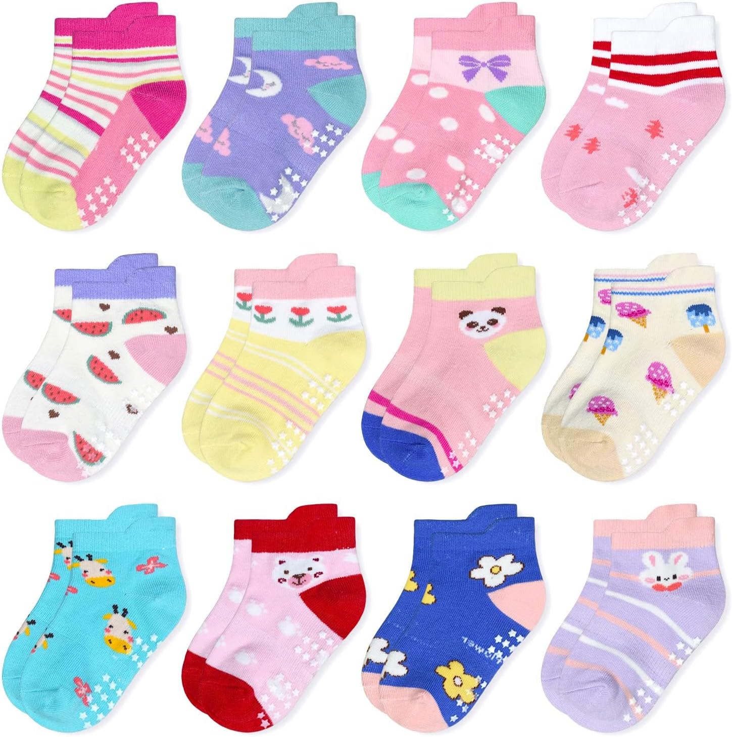 Thumbnail 4 de SUOSDEY Baby Antirutsch-Socken mit Griffen (ABS Stopper), 12 Paar – für 1 bis 7 Jahre