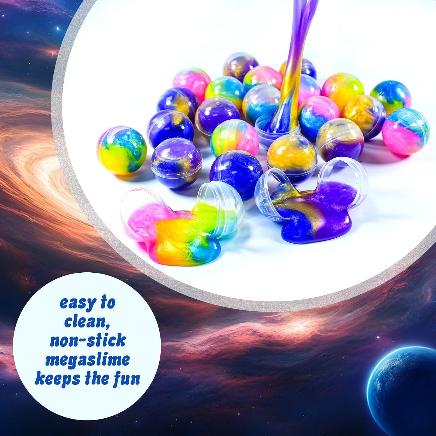 Detalle de Slime Party Favors 24-Pack galaxy slime balls