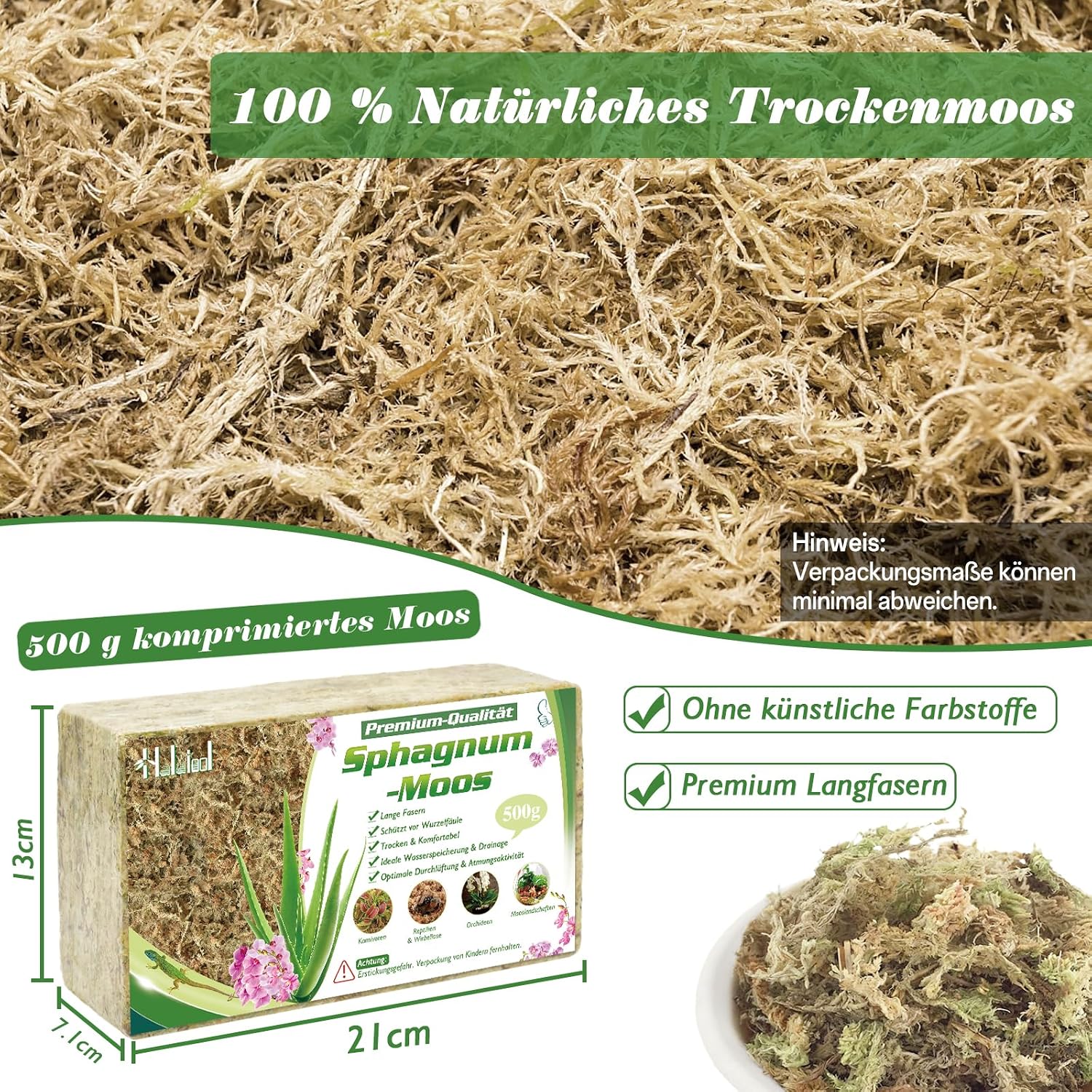 Detalle 2 de Halatool 500g Premium Sphagnum Moos