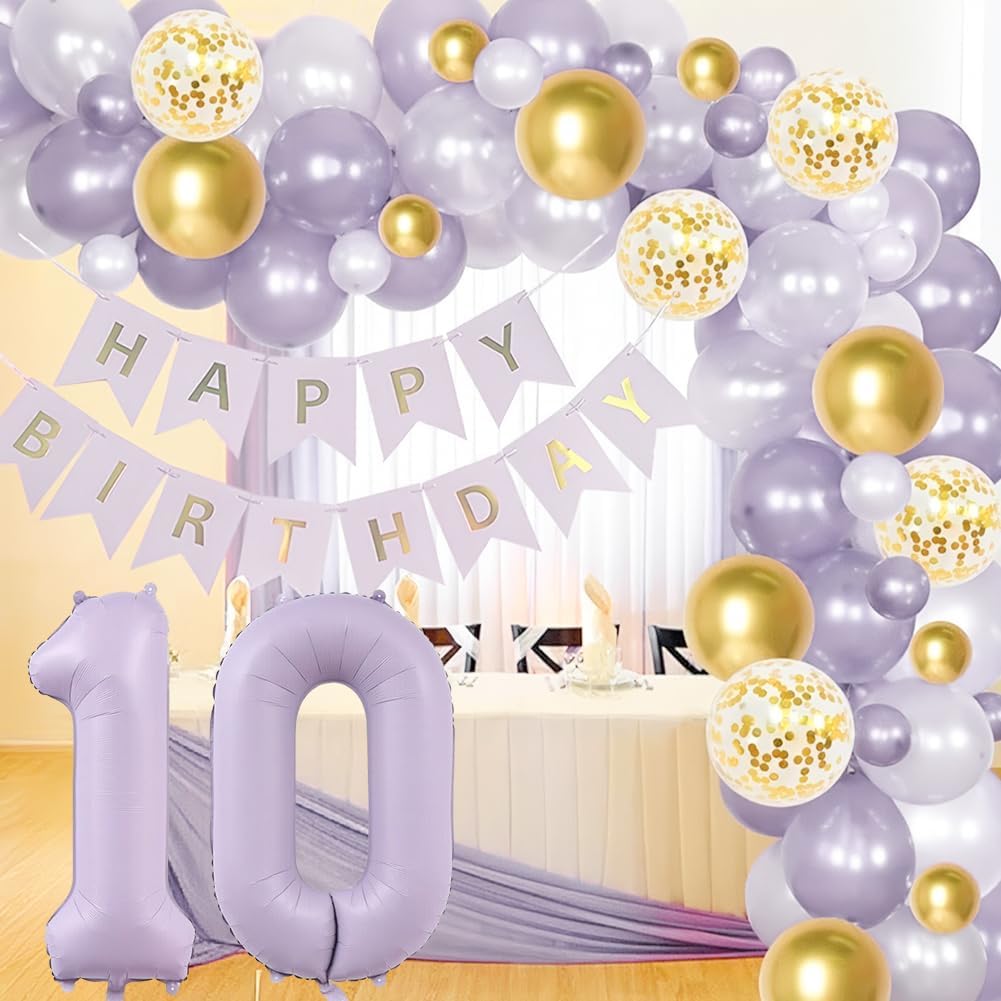 Detalle 2 de Alaoo Foil Ballons ballon anniversaire numéroté 40 pouces violet (lot 1)
