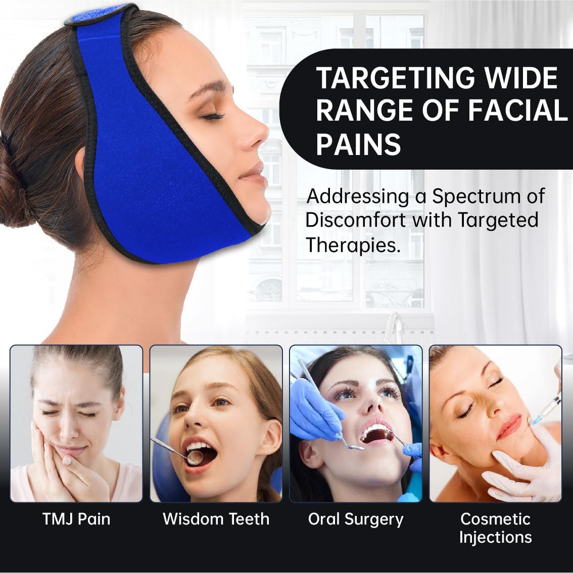 Thumbnail 1 de Jaw Ice Pack Head Wrap with 4 Gel Packs