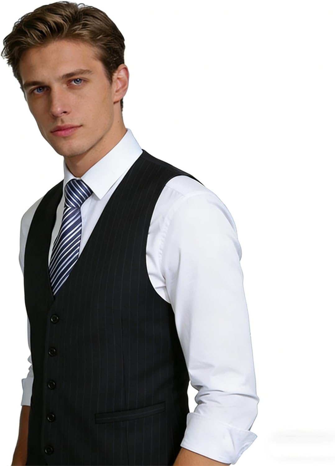 Thumbnail 5 de Alizeal Pinstripe Waistcoat 5‑Button