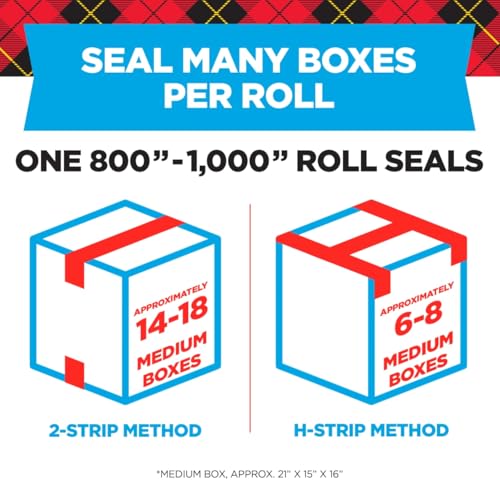 Detalle de Scotch Heavy Duty Shipping Packing Tape (Clear) – 1.88 in x 22.2 yd, 6-roll Kit with Dispensers