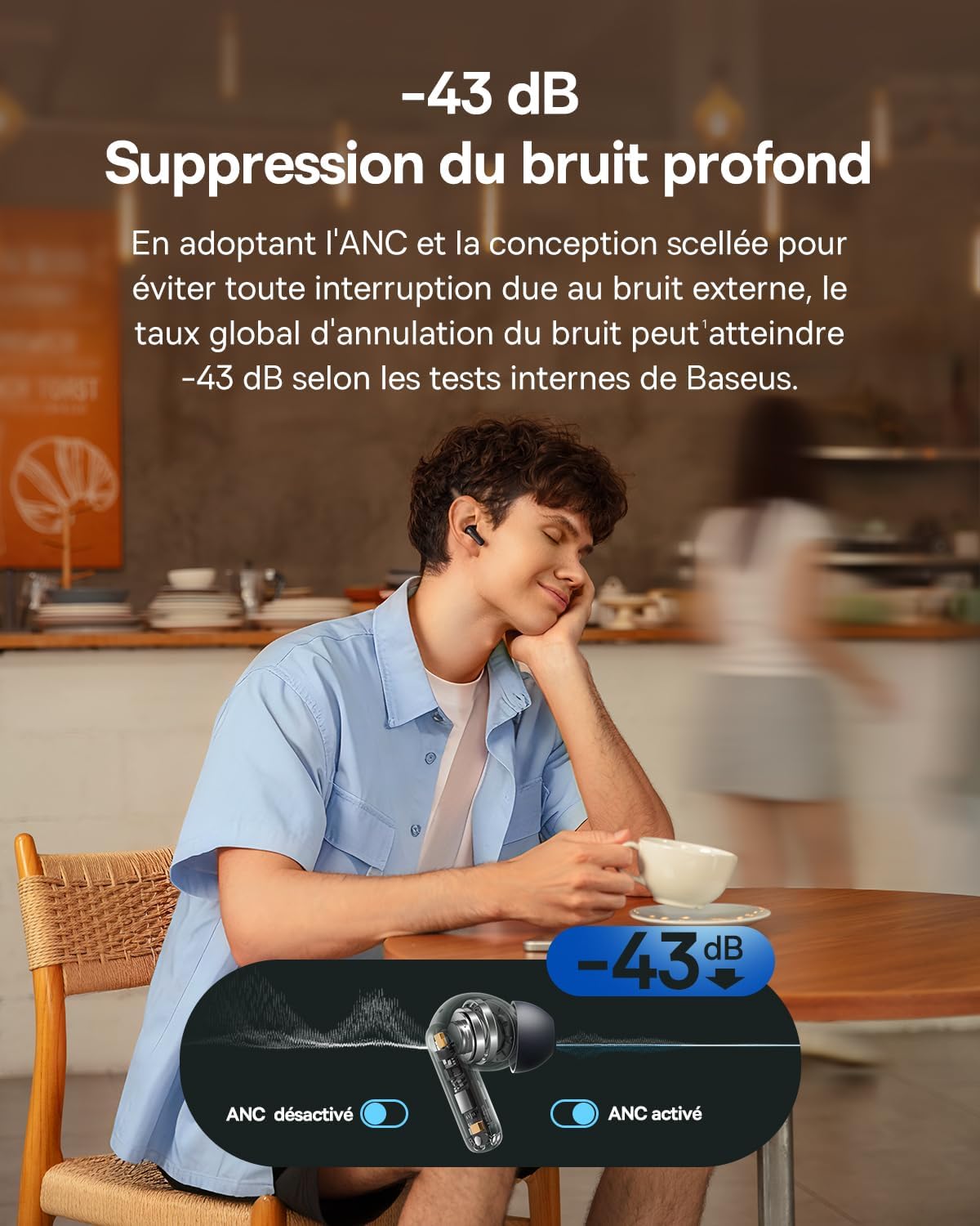 Detalle 2 de Baseus EP10 NC écouteurs Bluetooth 41H