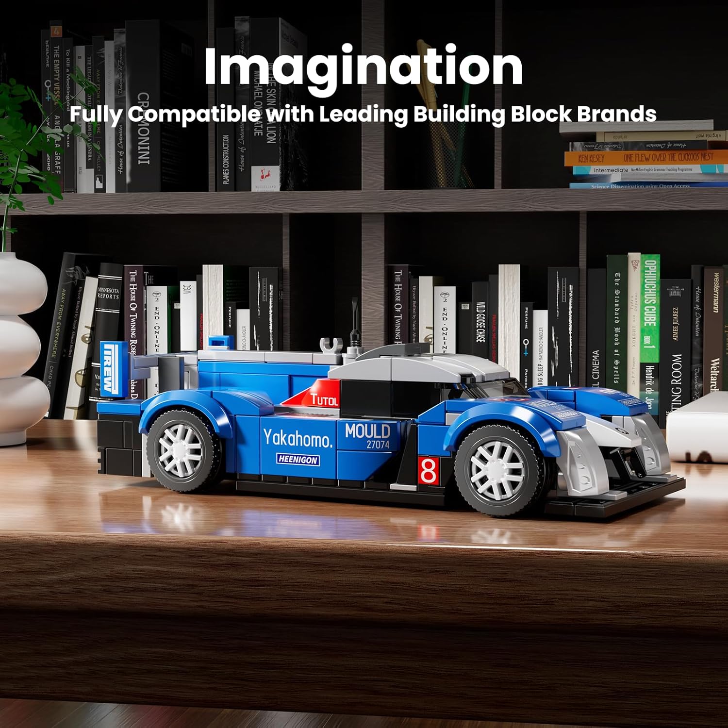Detalle 2 de Mould King 27074 Technik Speed Champion Klemmbausteine Auto – Supersportwagen mit Vitrine (353 Teile)