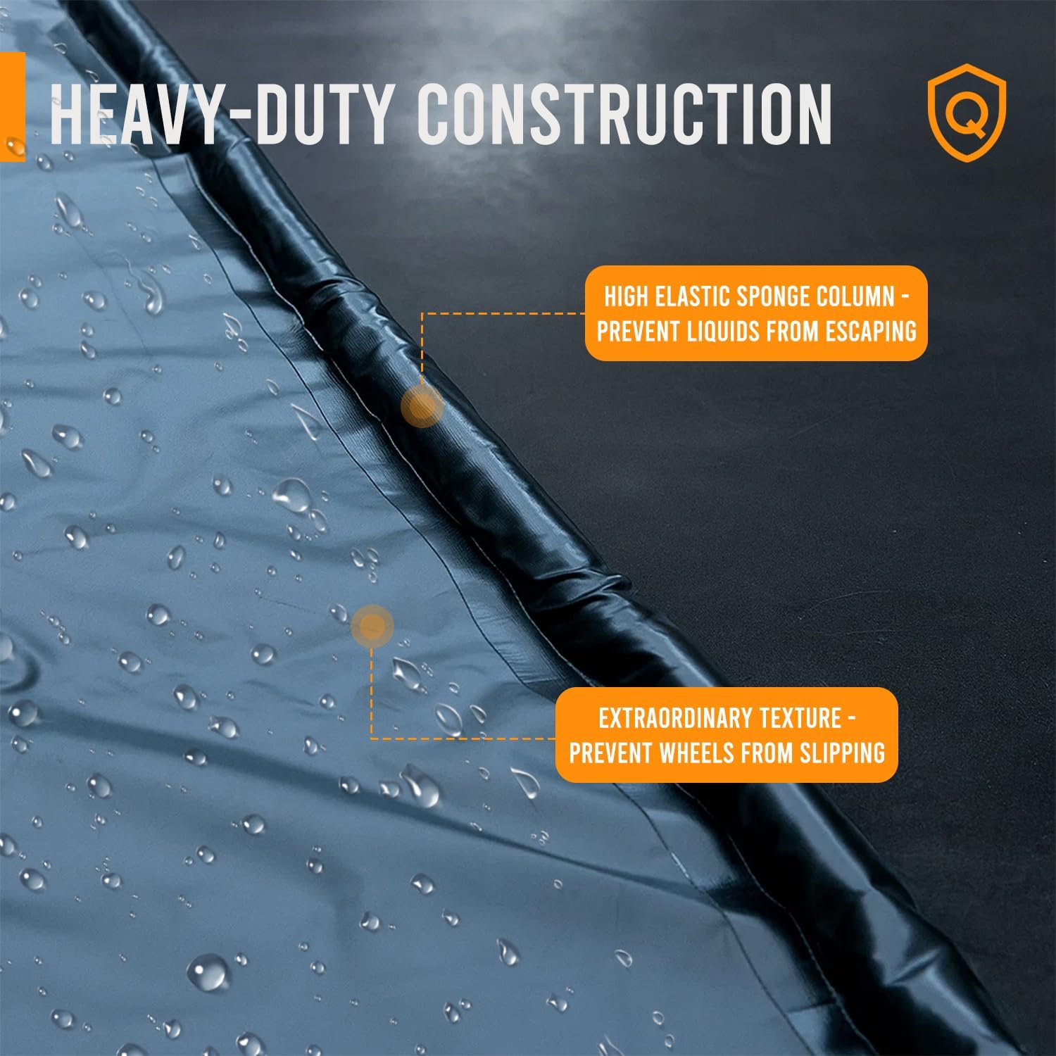 Detalle de VUSIGN VS2057 Garage Containment Mat, 8'6" x 20', Waterproof PVC