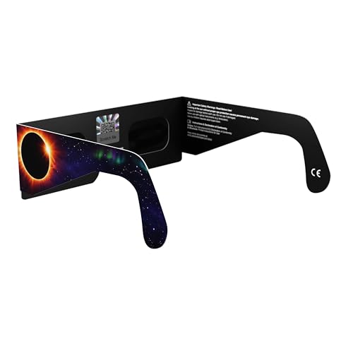 Detalle de Gafas Eclipse Solar Homologadas Absolute Eclipse Aurora Pack 10 | ISO 12312-2 CE EPI