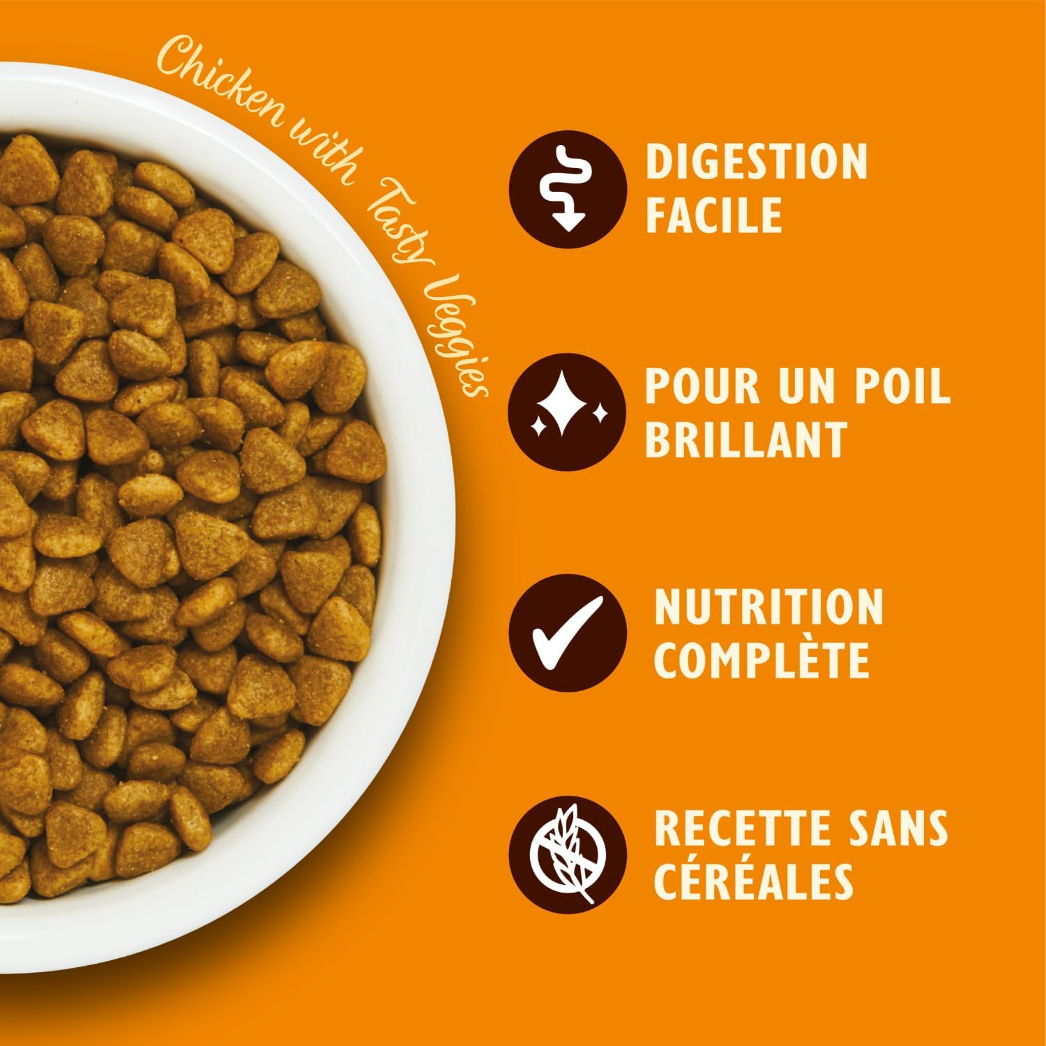 Detalle de Lily’s Kitchen Croquettes pour chat adulte – Poulet & légumes, 2 kg, sans céréales
