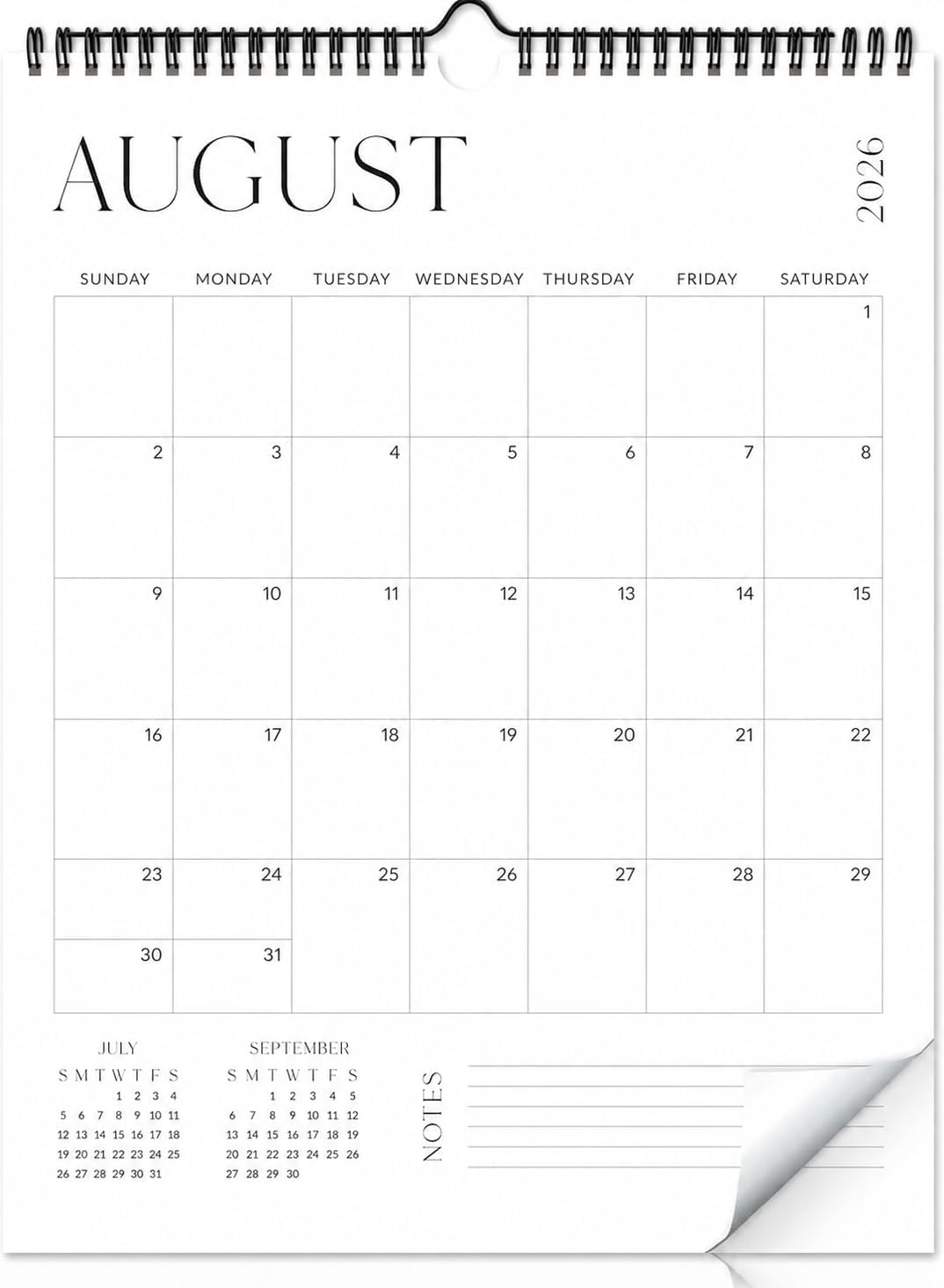 Detalle de ZICOTO 2026-2027 Wall Calendar, 14.5 x 11.5-Inch Minimalist Paper Planner