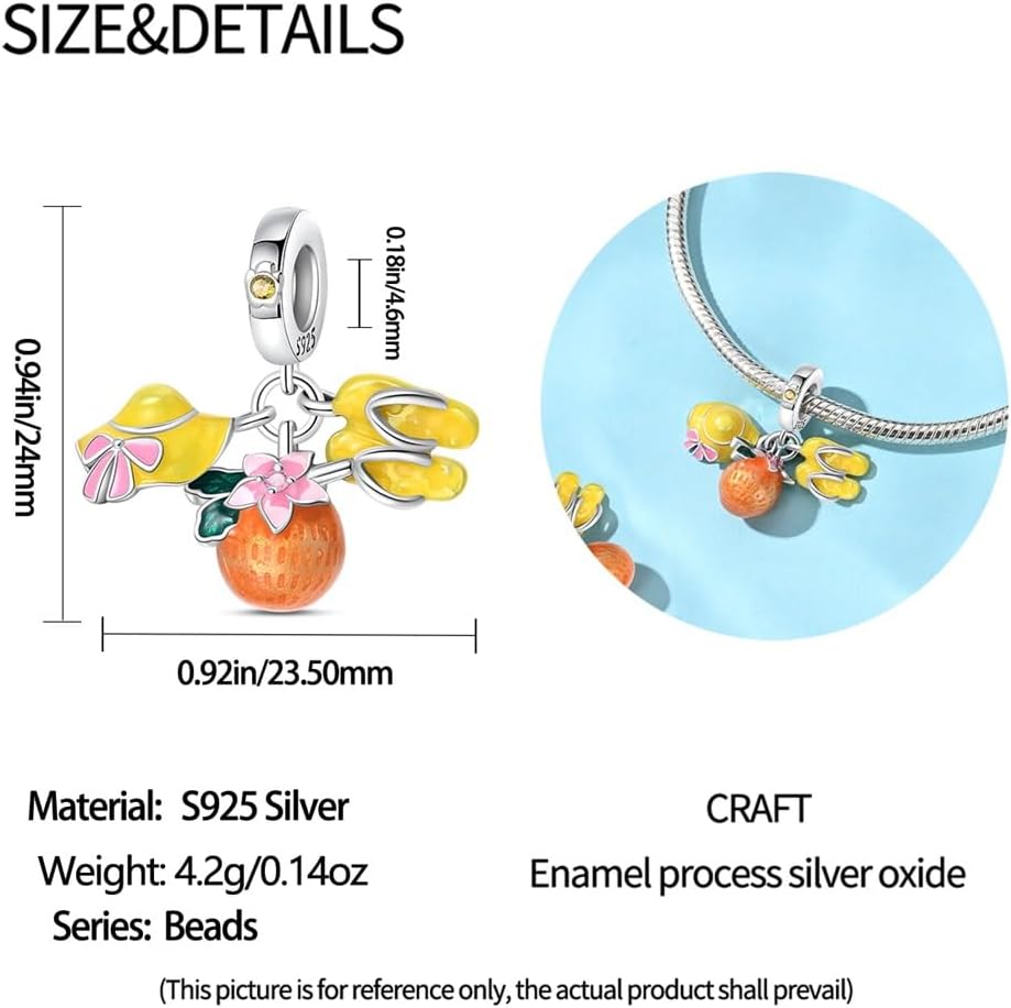Thumbnail 3 de Pandach Damen Charm-Anhänger aus 925 Sterling Silber für Armband & Halskette mit klaren Zirkonia (Pandach 925-Charm)
