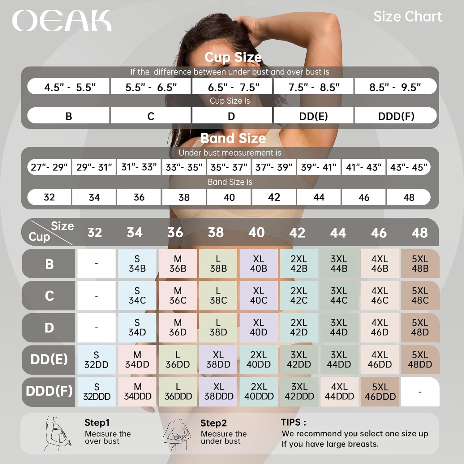 Thumbnail 5 de OEAK Wireless Jelly Bra Plus Size Supportive Bra