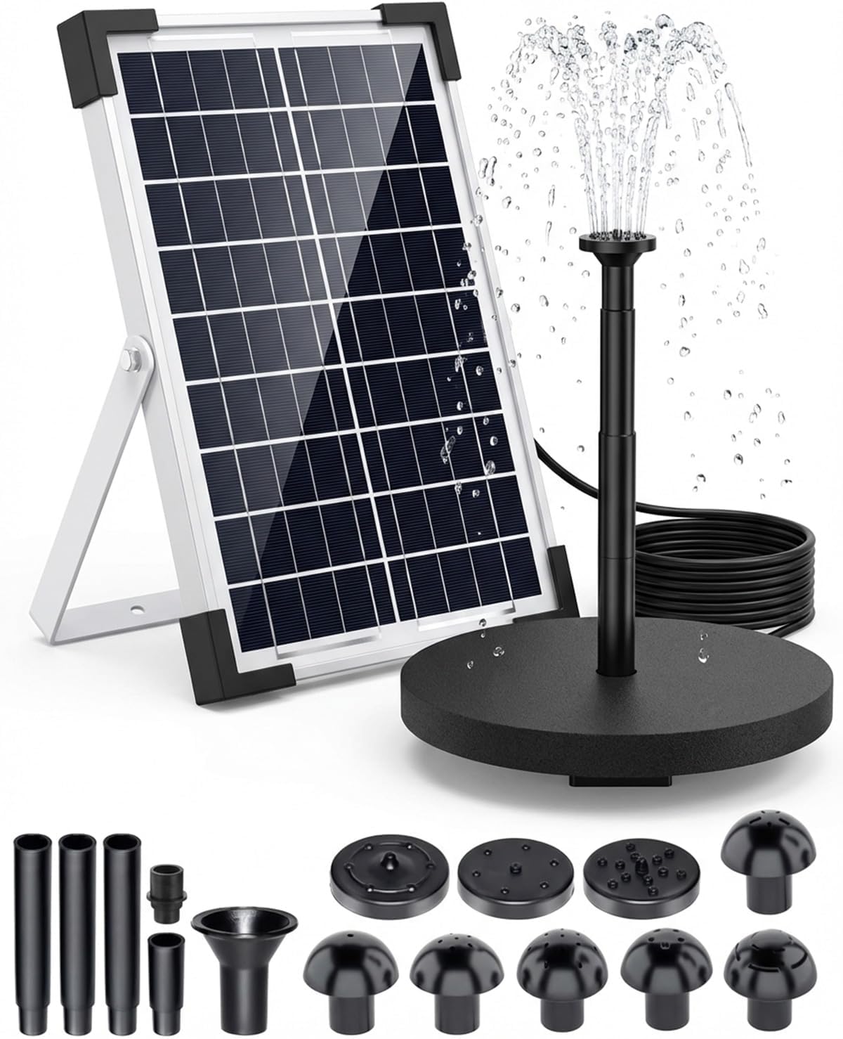 Detalle de 6W Solar Water Fountain with 2200mAh Battery Backup and Filtration System