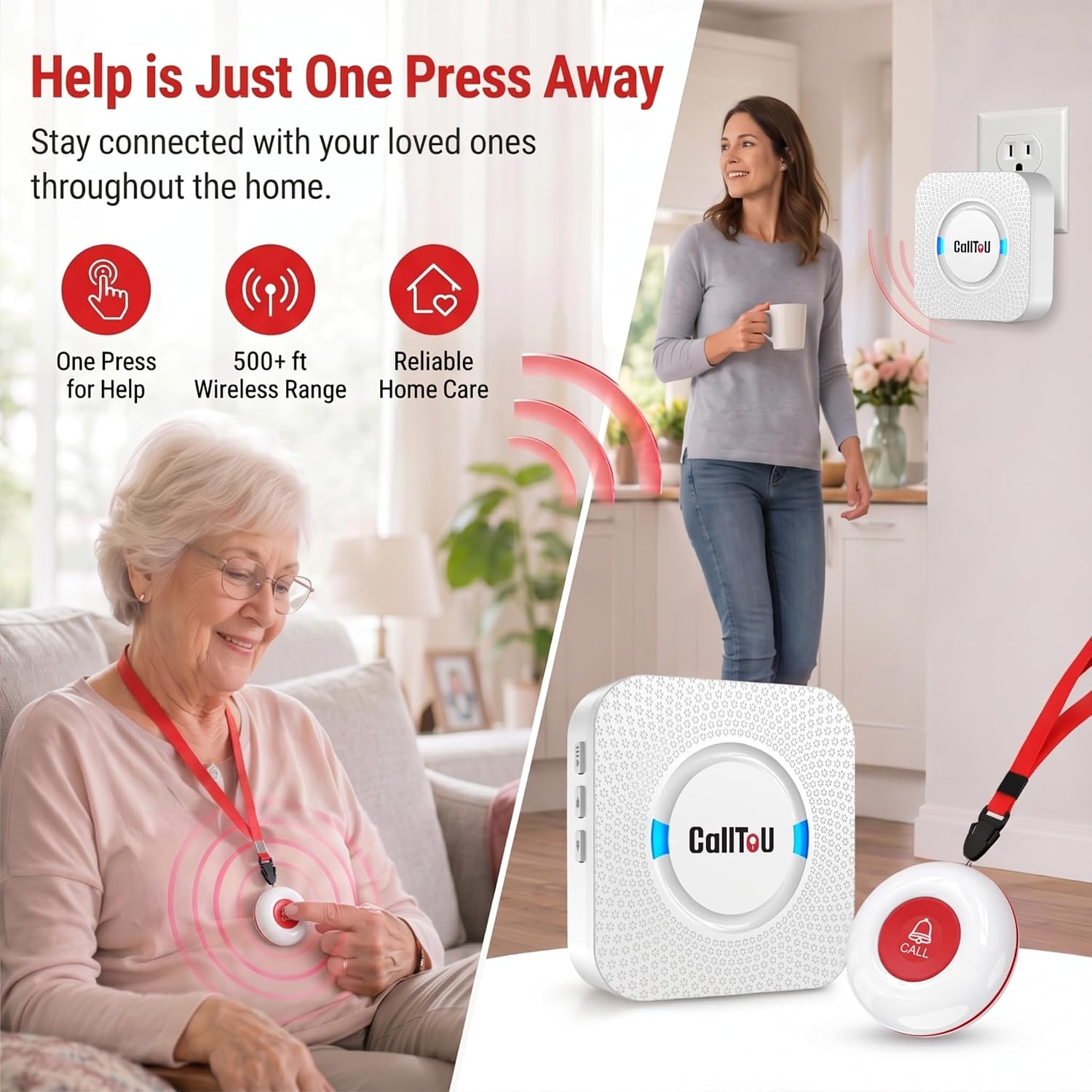 Detalle de CallToU Caregiver Pager 500+ ft Range