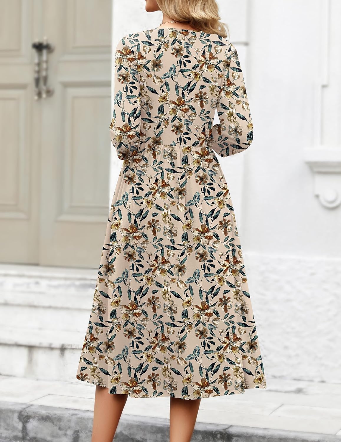 Thumbnail 5 de Zeagoo 3/4 Sleeve A-Line Midi Dress with Pockets — Flowy, Comfortable, and Versatile
