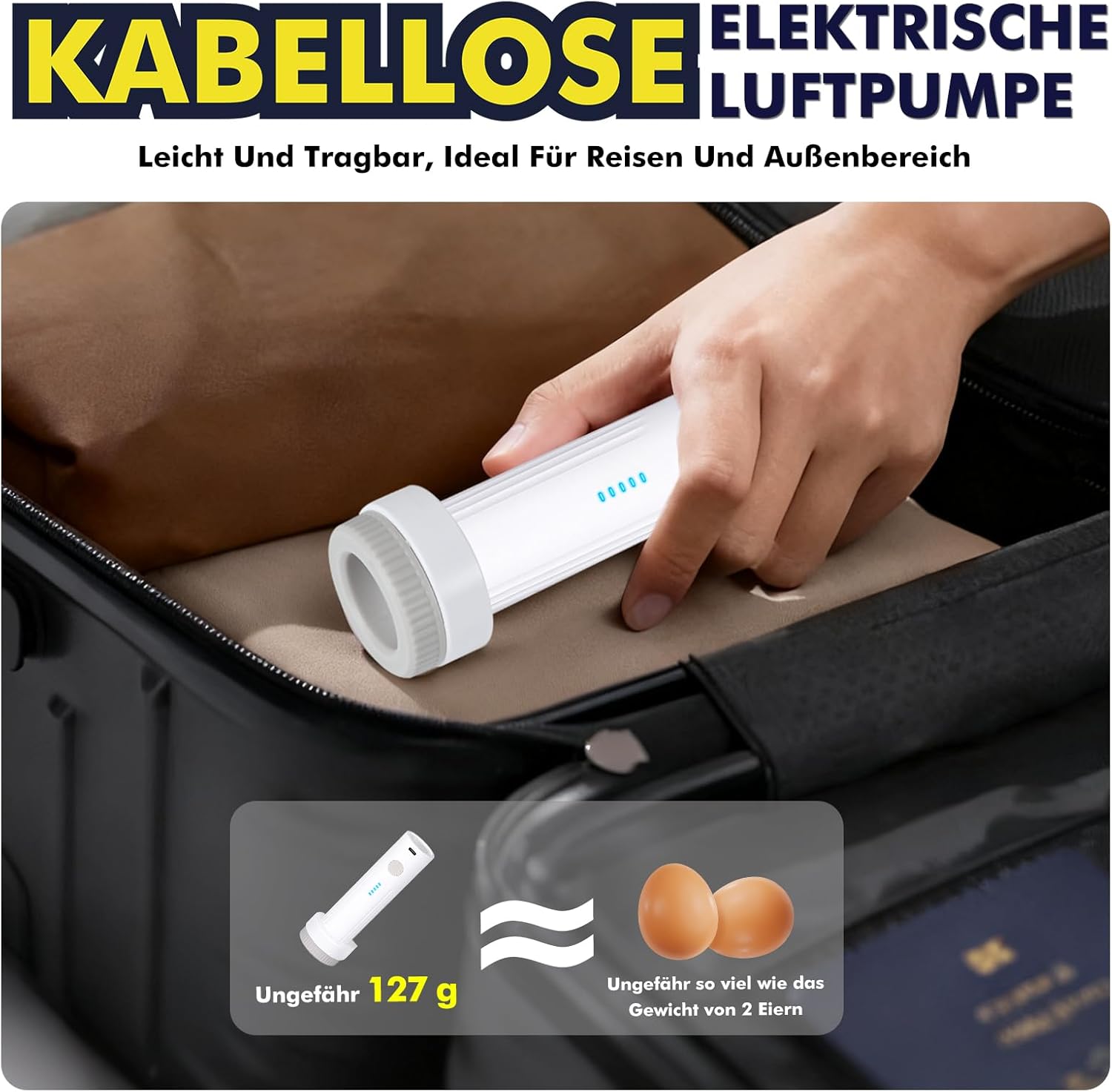 Thumbnail 5 de Accenter Vakuumbeutel für Kleidung mit elektrischer Pumpe (Set mit 10 Teilen, 3 Größen)
